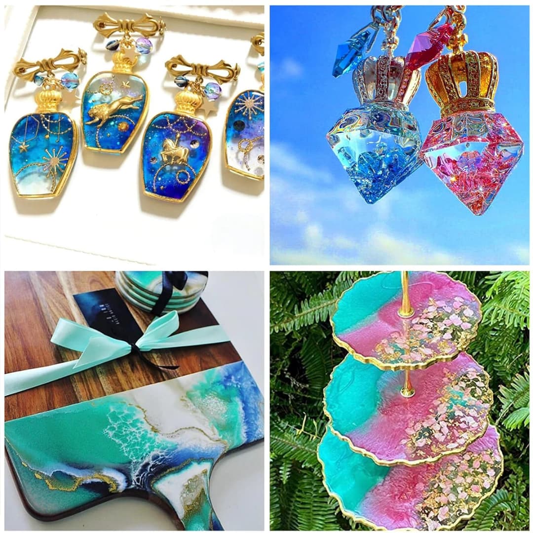 الراتنج خلط أدوات الصب عدة 10 أكواب خلط 10 أكواب قياس 10 العصي الخشبية 10 قطارات DIY بها بنفسك الحرفية صنع المجوهرات - 3