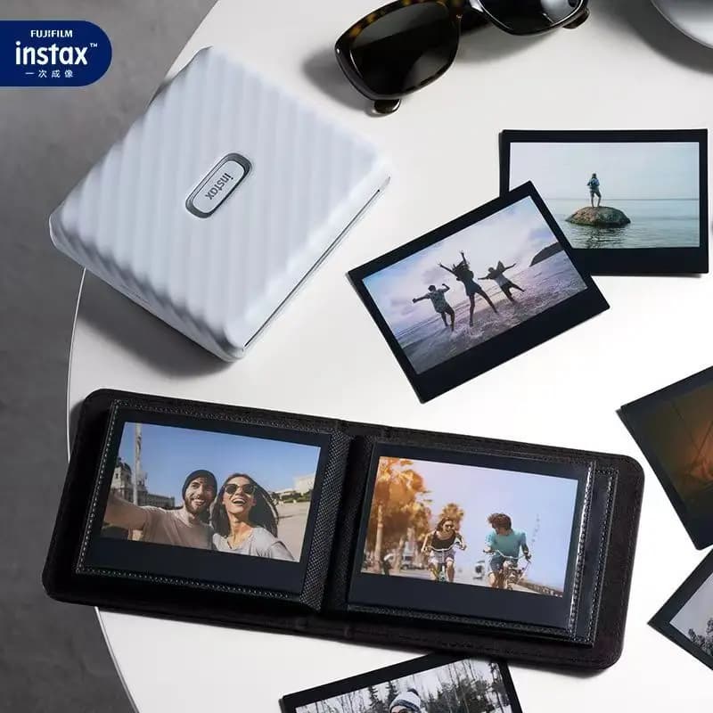 طابعة Fuji Instax Link WIDE، طابعة صور للهواتف المحمولة بتنسيق واسع، مع ورق صور Fujifilm Instax Wide اختياري مقاس 5 بوصات