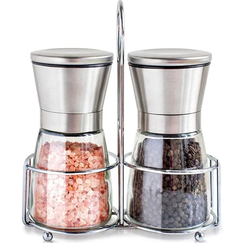 180/200ML Pepper Grinder Stainless Steel Glass Spice Bottle Salt Pepper Mill Manual Spice Grinder Mill Household Kitchen Gadgets - 4