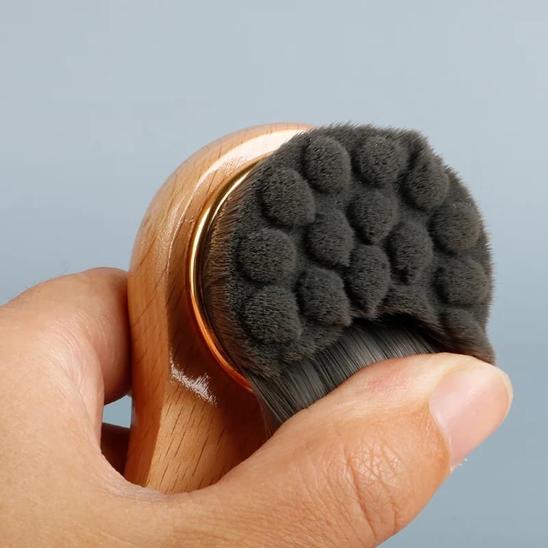 فرشاة غسل الوجه يدويًا بمقبض خشبي من خشب الزان ومقبض من الخيزران - 6