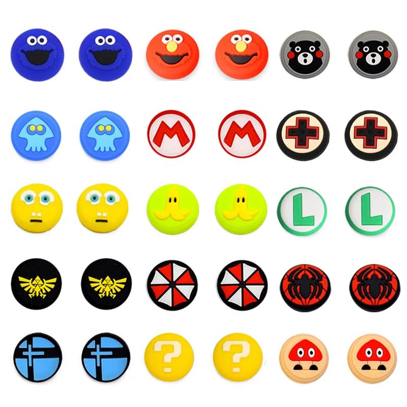 لطيف الكرتون سيليكون متحكم الأصابع xbox one قبضة غطاء المقود غطاء ل نينتندو سويتش Oled NS لايت Joy-Con تحكم Thumbstick