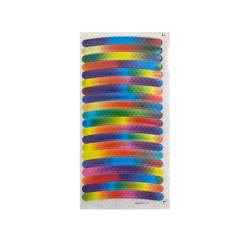 Anti-Collision Reflective Warning Stickers For Car Motorcycle, Bicycle Wheels, Seven-Color Laser Car Decoration Accessories - 6