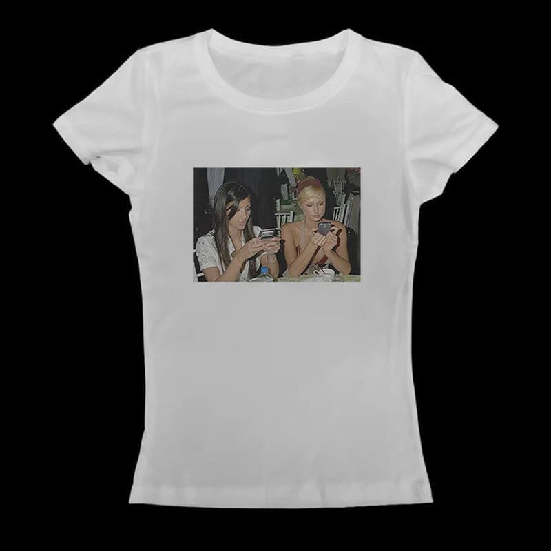 Fashion Letter Print Fairy Grunge Summer E-girl White Crop Top Slim 2000s Streetwear Harajuku Goth Short Sleeve T-shirts Y2k Top - 4