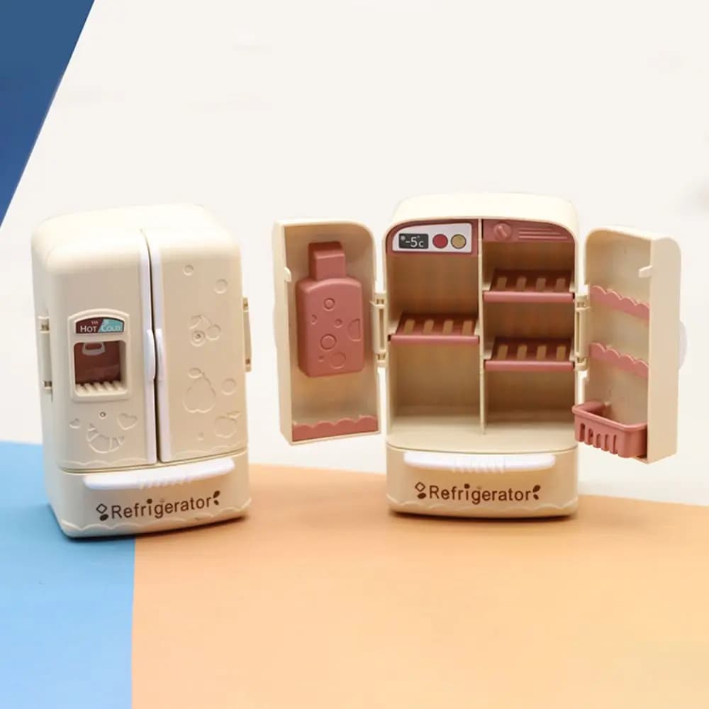 ثلاجة مزدوجة الباب محاكاة، 1:12، هدية عيد ميلاد للفتيات - 2