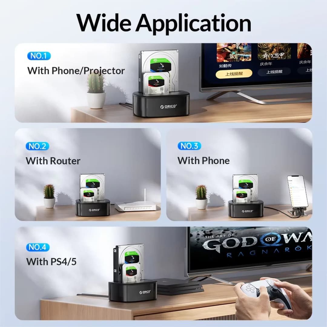 ORICO محطة إرساء مزدوجة لـ HDD مع نسخ SATA إلى USB 3.0 بدون اتصال لمحطة إرساء نسخ HDD لأحجام 2.5/3.5 بوصة SSD HDD - 6