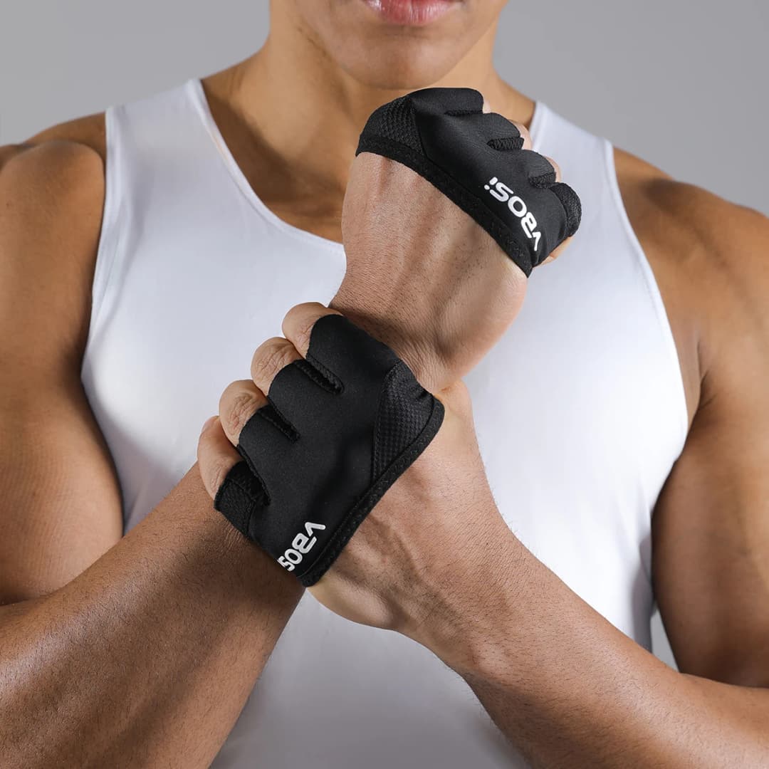 VBOSi Lightweight Four-Finger Workout Gloves Non-Slip Grip for Fitness Weightlifting Training for Men And Women - 4