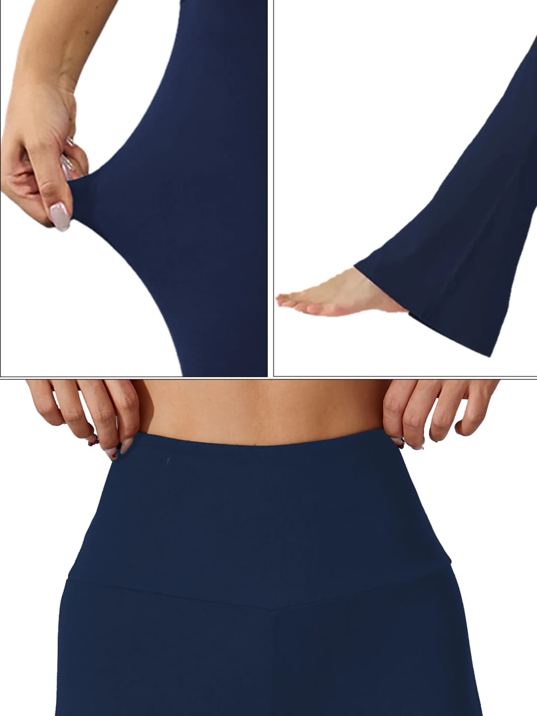 Women's Super Soft Flare Pants High Waisted Tummy Control Workout Yoga Leggings Bell Bottoms - 3