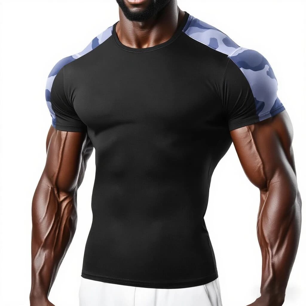 Men's Camo Running T Shirt Summer Compression Sport T-shirt  Workout Skinny Tights Gym Fitness Male Clothing  Sport Tops Tee Men