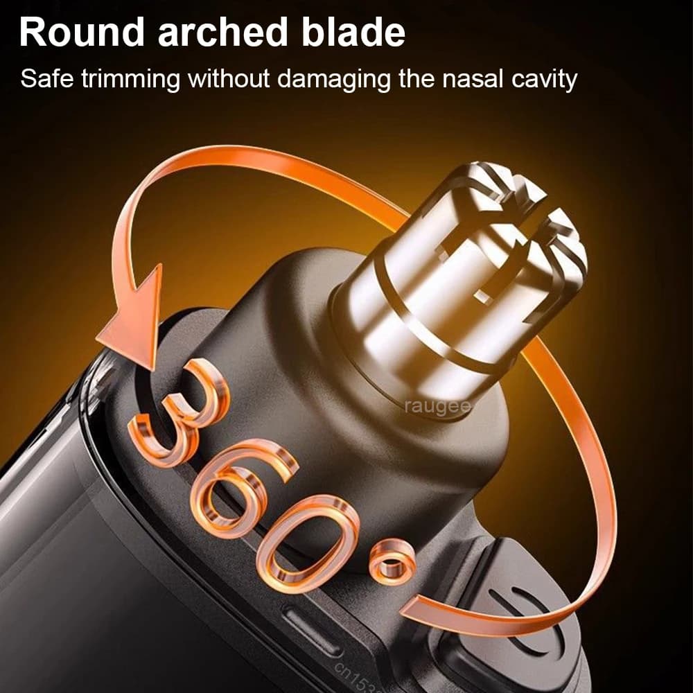 مقلم شعر الأنف الكهربائي صغير محمول مزيل شعر الأنف للرجال مقلم قابل لإعادة الشحن عبر USB للأنف والأذنين مقلم شعر الأنف - 3