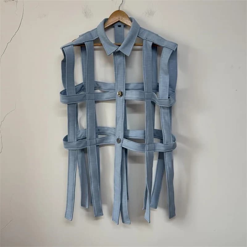 قمصان وبلوزات أحادية الصدر من ماركة Tide، تصميم عصري ومميز، قميص أجوكير مجوف للسيدات - 2