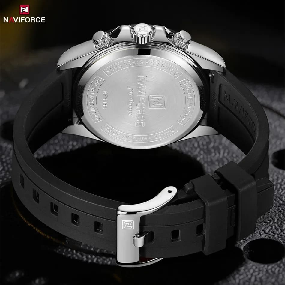 NAVIFORCE NF8054 Original Watches For Men Silicone Band Casual Sport Chronograph Luminous Wristwatch Relogio Masculino Male Gift - 5