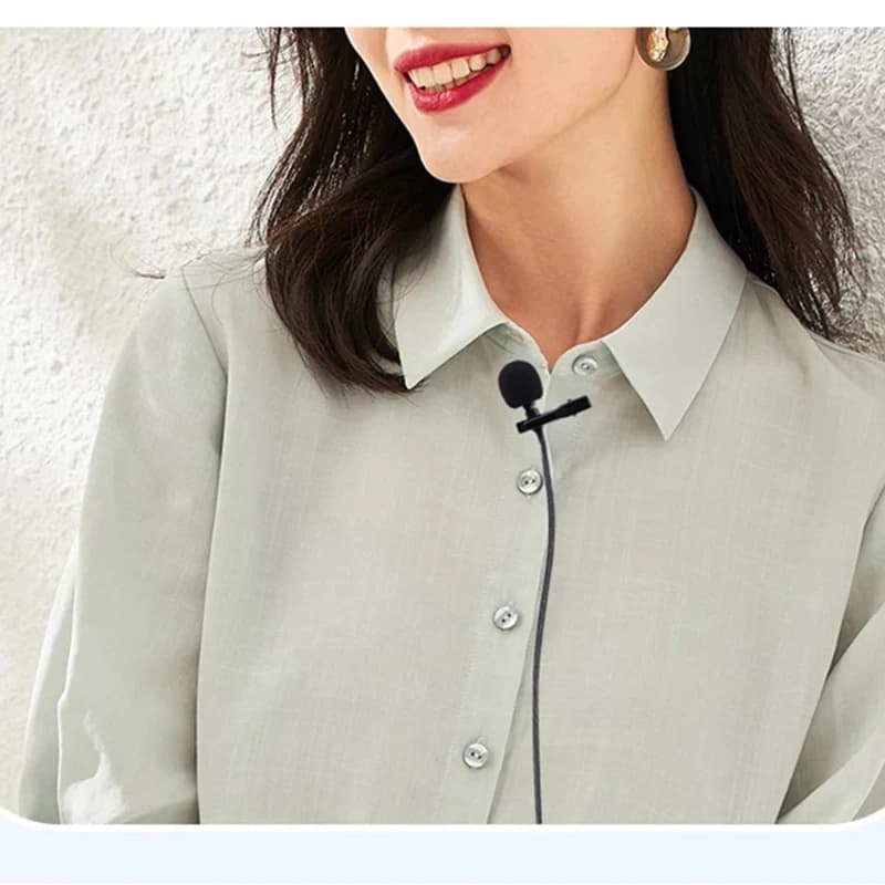 Portable Mini Lapel Lavalier Tie Clip Metal Mono USB A / Type C Mic 3.5mm With Collar Clip Microphone For PC Laptop Loud Speaker - 6