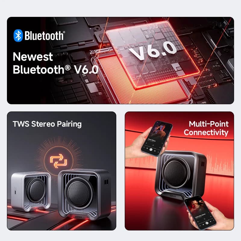 سماعة إديفاير QS20 محمولة مع إضاءة محيطة بلوتوث V6.0 IP67 ستيريو اقتران متعدد النقاط سماعة مع ميكروفون - 4