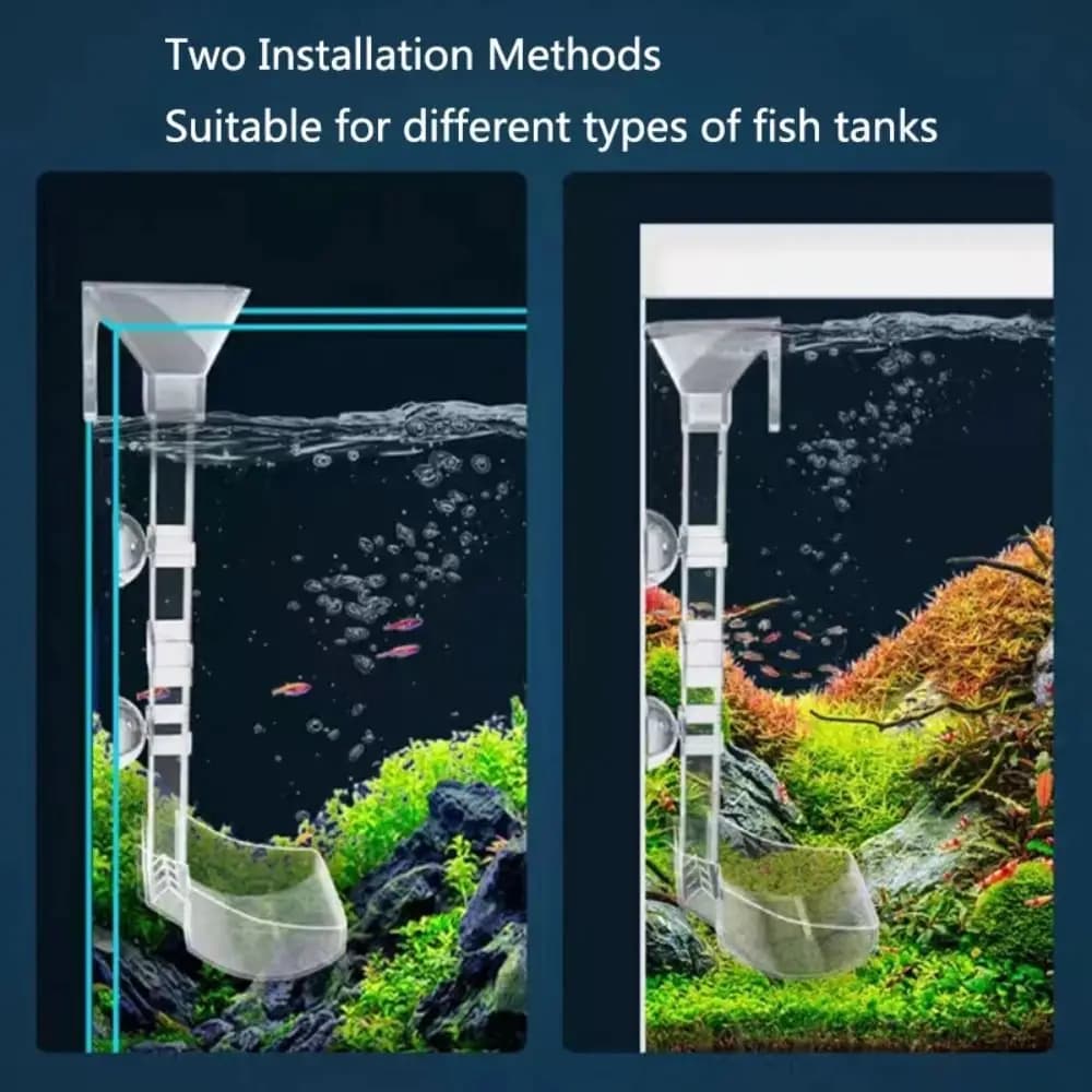 New Transparent Aquarium Fish Tank Feeder Tube Acrylic Fixed Point Fish Tank Food Dispenser with Suction Cup Durable Feeder Bowl - 2