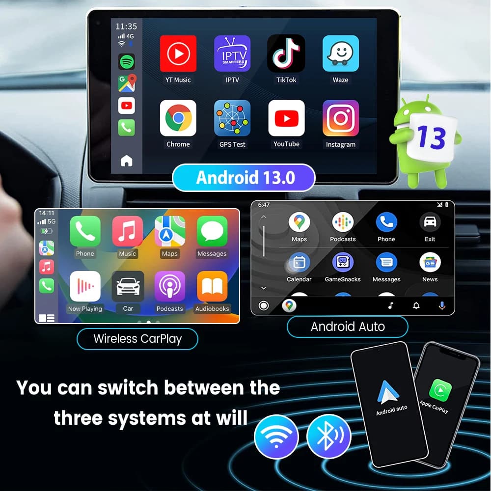 Android 13 CarlinKit Android Auto Wireless CarPlay AI TV Box QCM6125 8-Core Split Screen 64G 128G For Netflix YouTube Play Store - 4