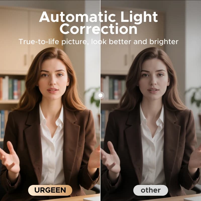 يوجرين كاميرا ويب 4K FHD بدقة 1080 بكسل 8 ميجابكسل للكمبيوتر الشخصي، تركيز تلقائي PDAF، ميكروفونان ثنائيان لإلغاء الضوضاء بتقنية الذكاء الاصطناعي، كاميرا ويب لبرامج زووم/تيمز/جوجل ميت - 3