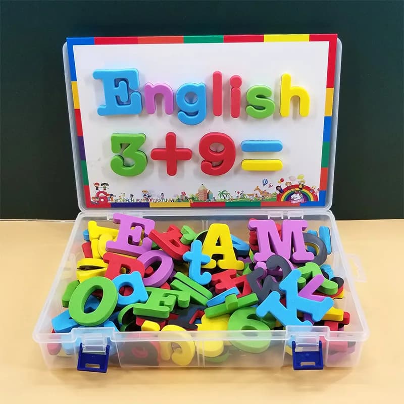 Magnetic Letters Numbers Alphabet ABC 123 Fridge Magnets Plastic Educational Preschool Learning Toy Set Uppercase Lowercase Math - 3