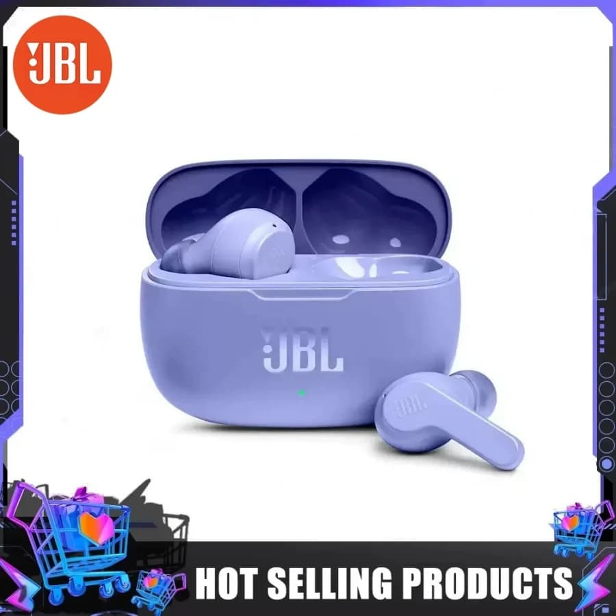 سماعات JBL WAVE 200TWS الأصلية اللاسلكية بلوتوث 50 باس عميق صوت ستيريو ميكروفون مدمج مكالمات واضحة بطارية طويلة الأمد - 2