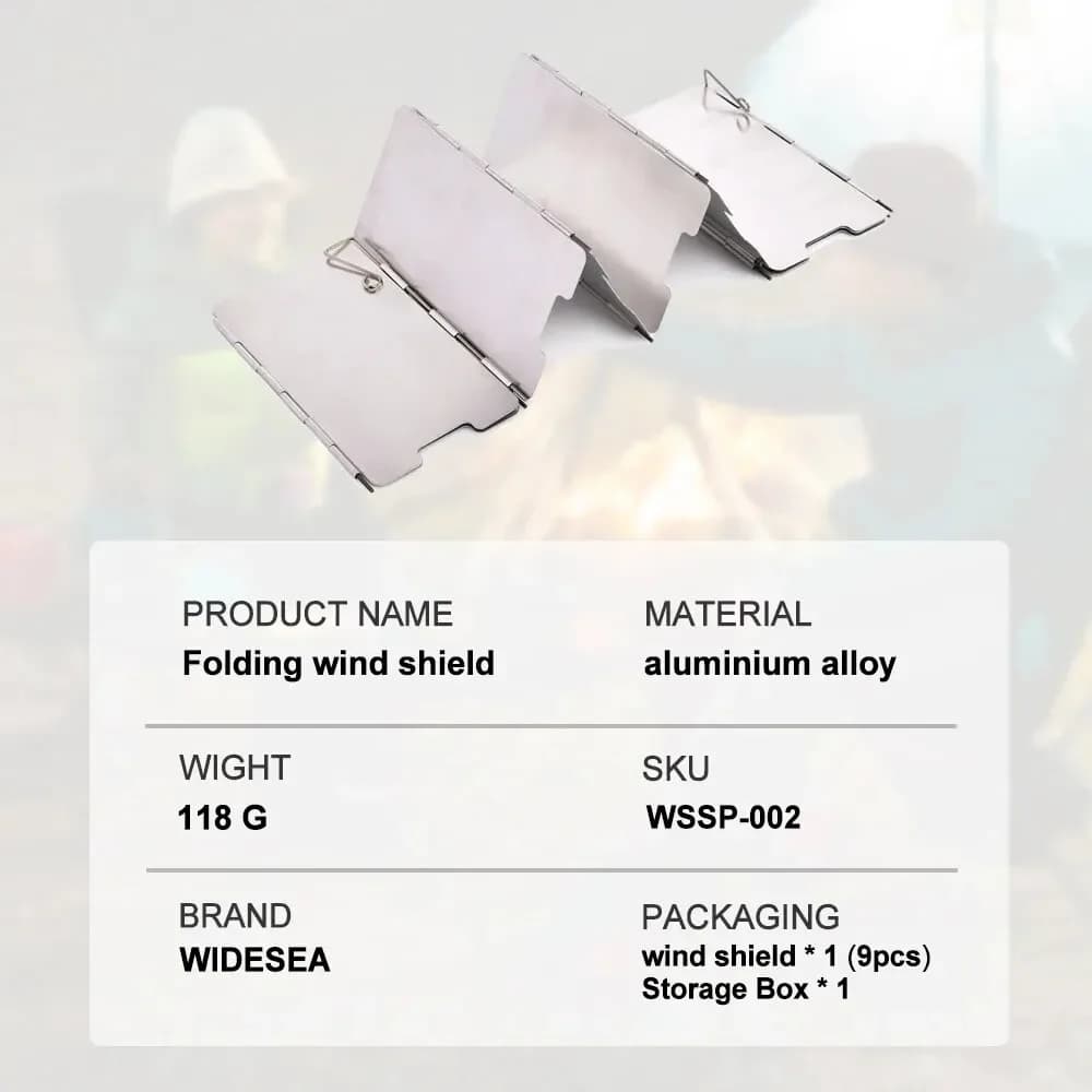 التخييم المحمولة 9 لوحات موقد حاجز الرياح للطي في الهواء الطلق نزهة شواء موقد غاز يندبروف شاشة الحرس تجهيزات المطابخ لوازم - 3