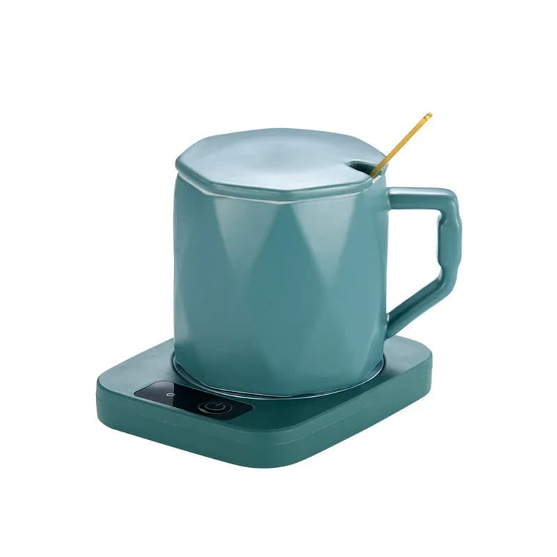 Smart Constant - Temp Cup Warmer, 55℃ Metal Panel, Multi - Mug Compatible, 16W Low - Power, Office/Home Heating Mat US/EU - 6