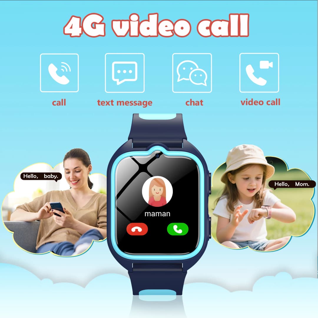 ساعة ذكية Blackview للأطفال، 4G، تتبع GPS، مكالمة فيديو HD، مقاومة للماء، ساعة يد مضادة للفقدان، أفضل هدية للأولاد والبنات - 5