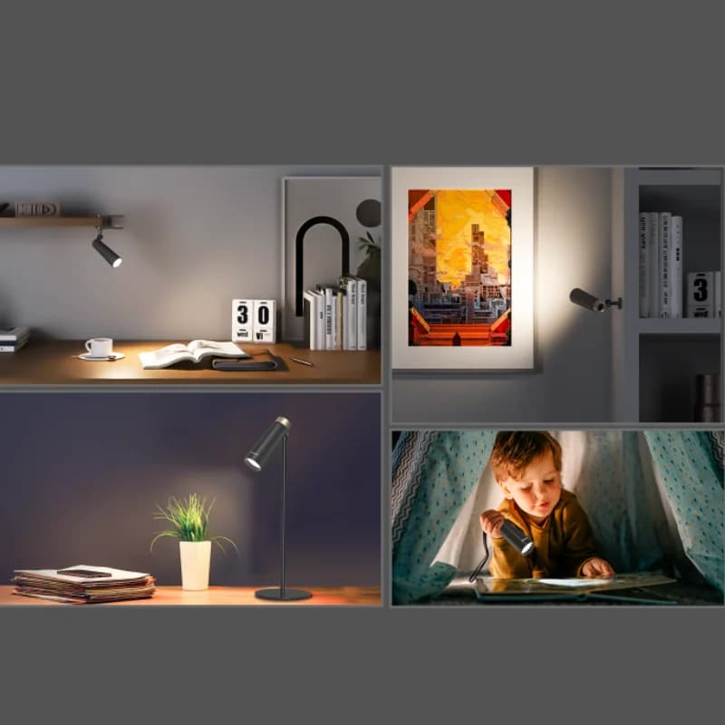 مصباح مكتبي قابل لإعادة الشحن من YEELIGHT 4 في 1، إضاءة زخرفية LED، 4 طرق للاستخدام، دوران 180 درجة، درجة حرارة لون 4000K، منفذ Type-C USB - 4