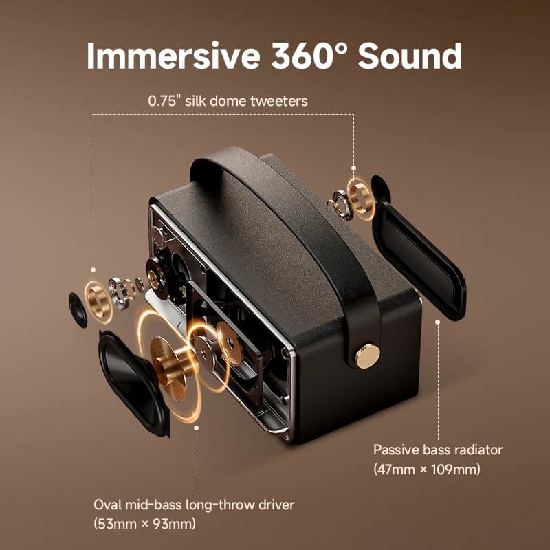 سماعة بلوتوث محمولة إديفيير إم بي 330 بلوتوث إصدار 6.0 صوت عالي الدقة مدخل يو إس بي-سي وبطاقة تي إف اقتران ستيريو 40 واط آر إم إس وقت تشغيل 19 ساعة - 2