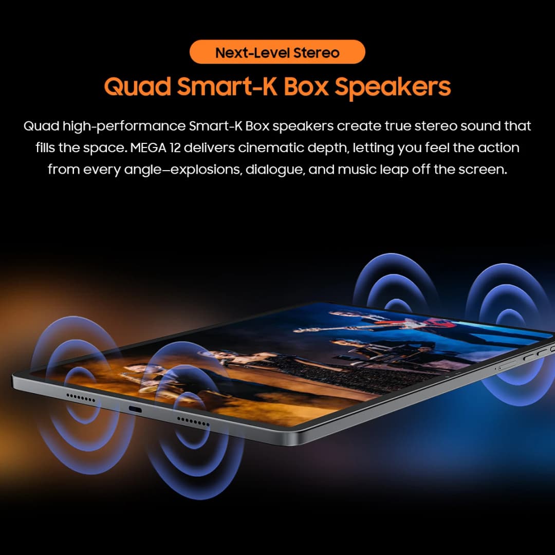 جهاز لوحي Blackview MEGA 12 الذكي بشاشة 12.2 بوصة بدقة 2.4K ومعدل تحديث 120Hz، ومعالج Dimensity 7200، ودعم Dual 5G، ومقاوم للماء بمعيار IP69K، مع لوحة مفاتيح بدون شاحن - 2