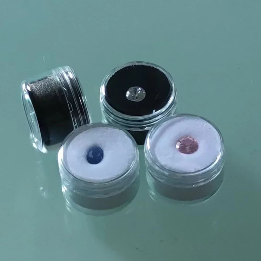 صندوق تخزين مجوهرات الماس المربع الشفاف حافظة عرض الحجر منظم الأحجار الكريمة المستديرة قطعة واحدة صندوق هدايا صغير للعملات المعدنية - 5