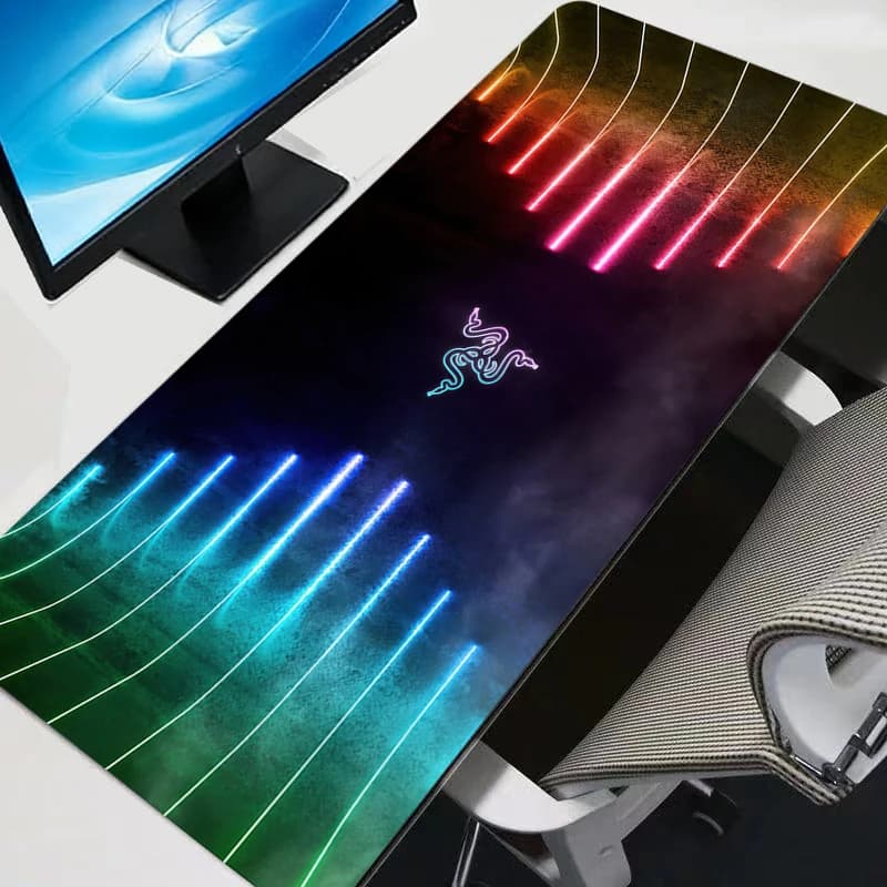 حصيرة ماوس كبيرة من Razer للكمبيوتر الشخصي، إكسسوارات ألعاب كاواي، تصميم أنيمي، حصيرة لوحة مفاتيح متينة، سجادة طاولة - 3