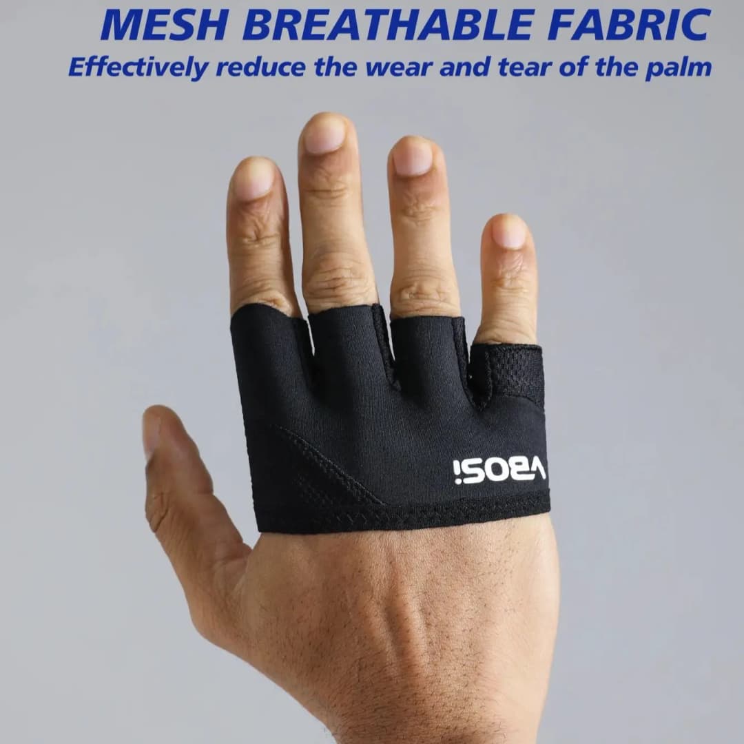 زوج من قفازات التمرين الخفيفة بأربعة أصابع، قبضة مقاومة للانزلاق، مناسبة للياقة ورفع الأثقال، للرجال والنساء - 4