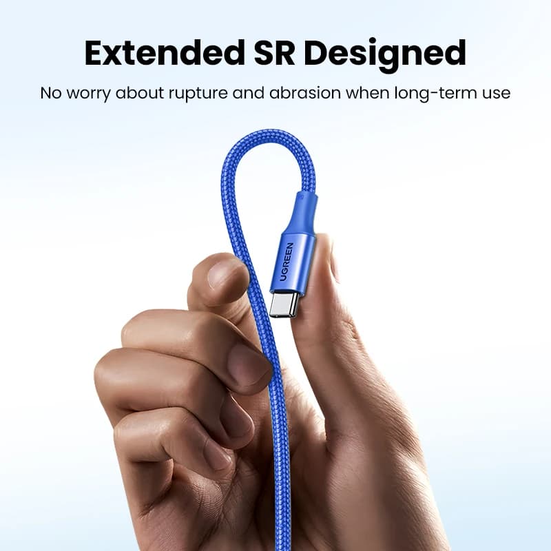 كابل UGREEN USB C PD100W من النوع C إلى النوع C لجهاز MacBook وiPhone 17 وSamsung S25 كابل شحن سريع USB Type C QC4.0 - 6