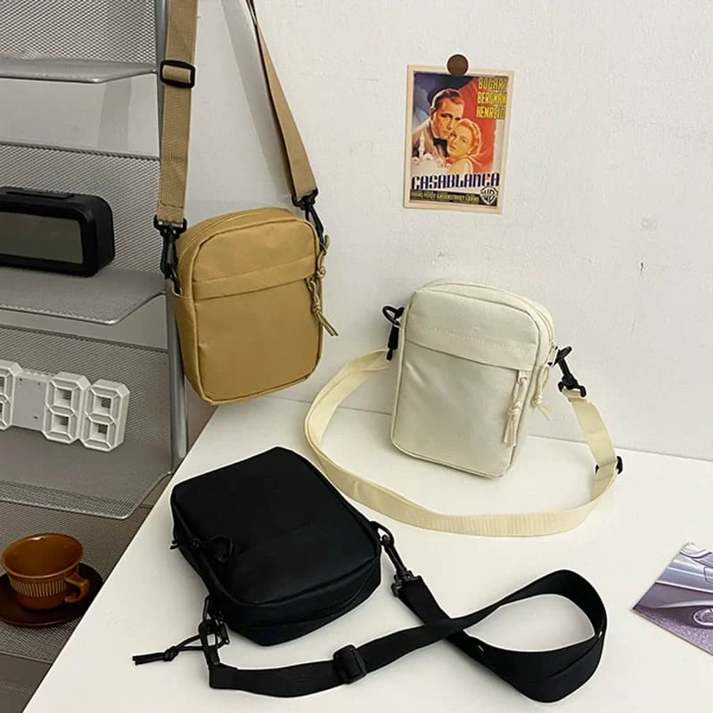 Men’s Women Small Crossbody Shoulder Bag, Lightweight Casual Sling Bag with Multi Zipper Pockets for Travel, Work, Daily Use - 5