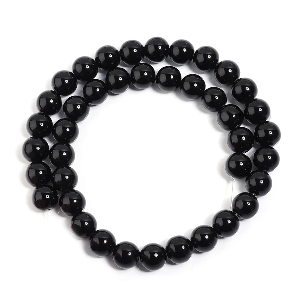 4 6 8 10 12mm Black Glass Beads Smooth Round Loose Spacer Beads For Jewelry Making DIY Handmade Bracelets Necklace Accessories - 6