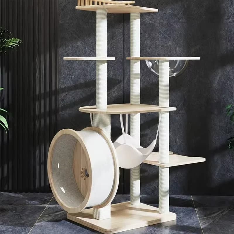 عمود خدش قطط لشجرة تسلق القطط DIY إطار تسلق قطط عمود استبدال لعبة قطط حبل سيزال متشابك خدش أثاث - 6