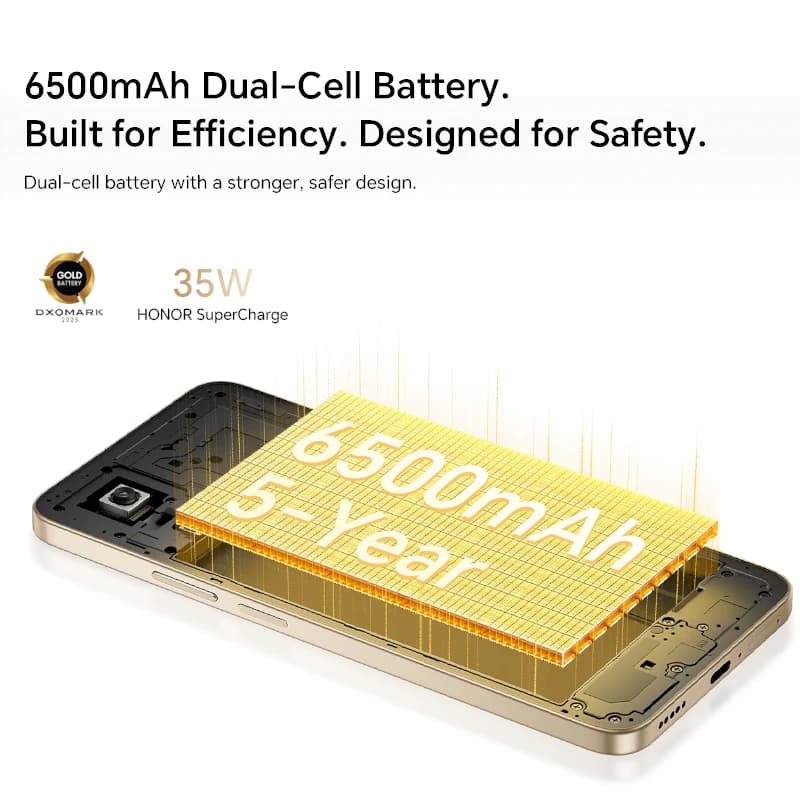 هونر 400 سمارت 5G نسخة عالمية سنابدراجون 6s الجيل 3 شاشة LCD مقاس 6.77 بوصة بطارية 6500 مللي أمبير تدعم الشحن السريع 35 واط نقرة واحدة AI - 6