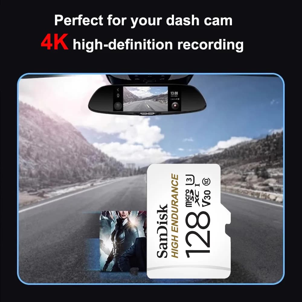 SanDisk HIGH ENDURANCE Memory Card Micro SD 32GB 64GB 128GB 256GB Class 10 UHS-1 V30 U3 4K MicroSD TF Trans Flash Mikro Card - 2