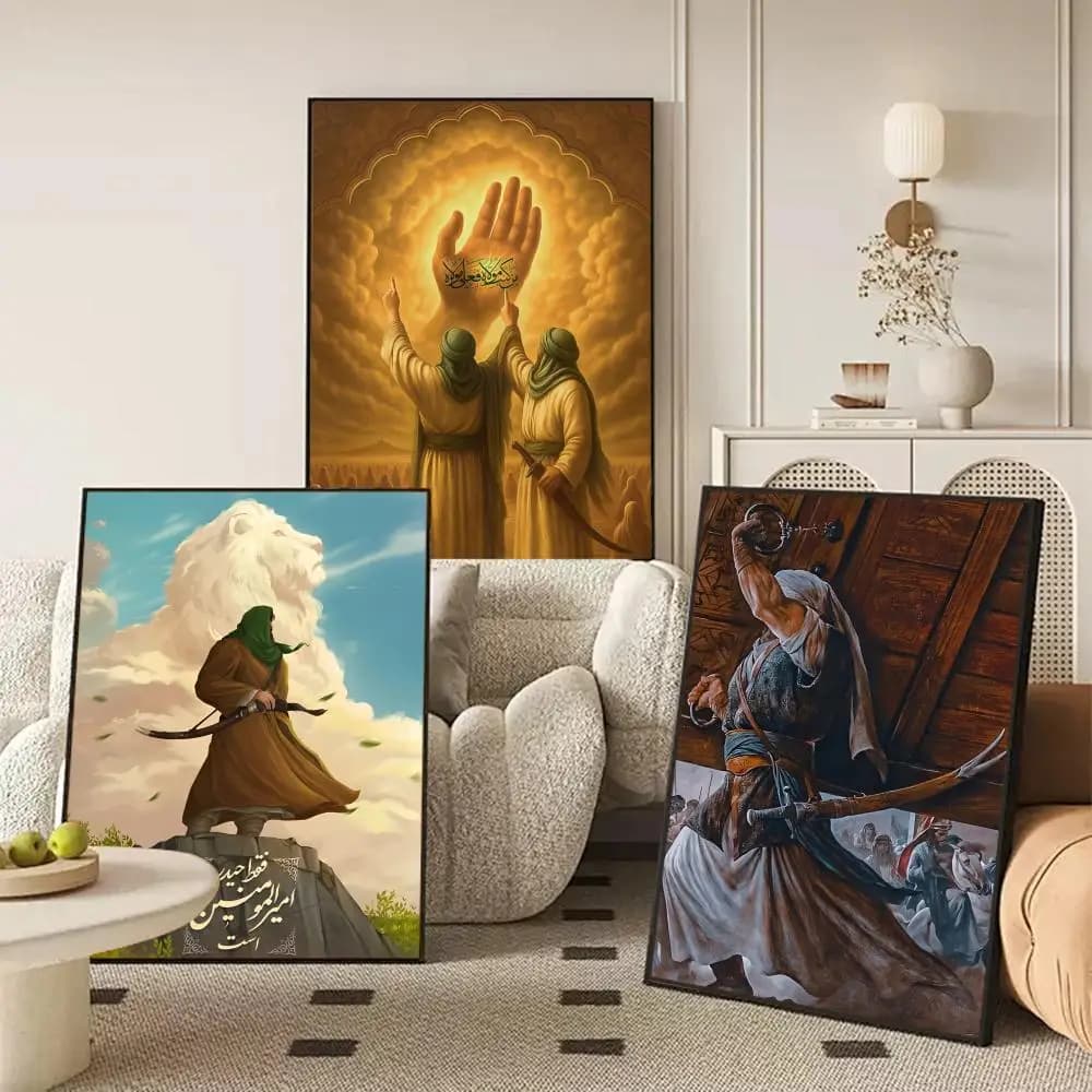 Imam Hussain Shia Ali art anime Painting Calligraphy Canvas Poster Room Home Wall Decoration Painting Art  Spaces Anti-wrinkle - 3