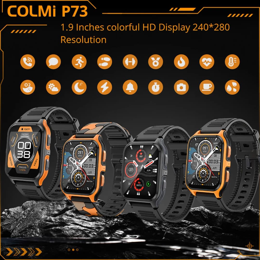 COLMI P73 Military Outdoor 1.9" Smart Watch Men Bluetooth Call 100+ Sport modes Smartwatch IP68 Waterproof For Android iOS Phone - 6
