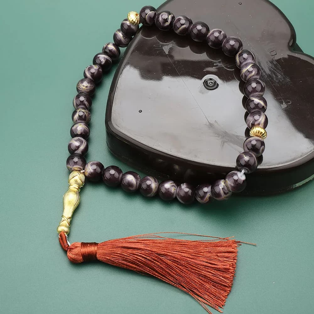 سبحة جديدة من 33 حبة زجاجية مكسورة 10 ملم لصلاة المسلمين هدية رمضان للنساء - 6