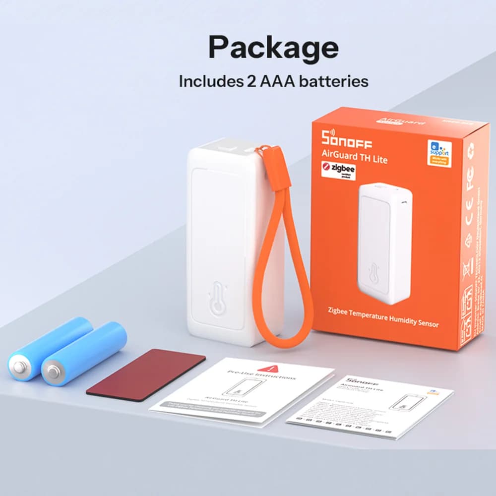 مستشعر درجة الحرارة والرطوبة SONOFF Zigbee للمنزل الذكي Airguard TH Lite SNZB-02B، تحكم عبر تطبيق Ewelink، يعمل مع أليكسا وجوجل - 6