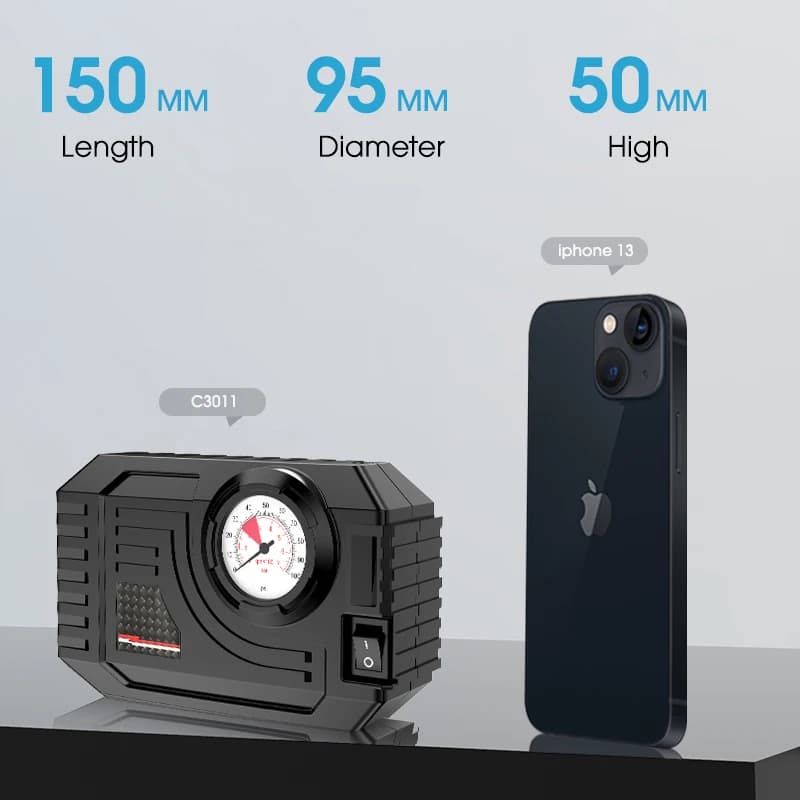 CARSUN Mini Air Pump Tire Inflator Portable Compressor Digital Wired Car Tyre Inflator For Bicycle Balls - 3