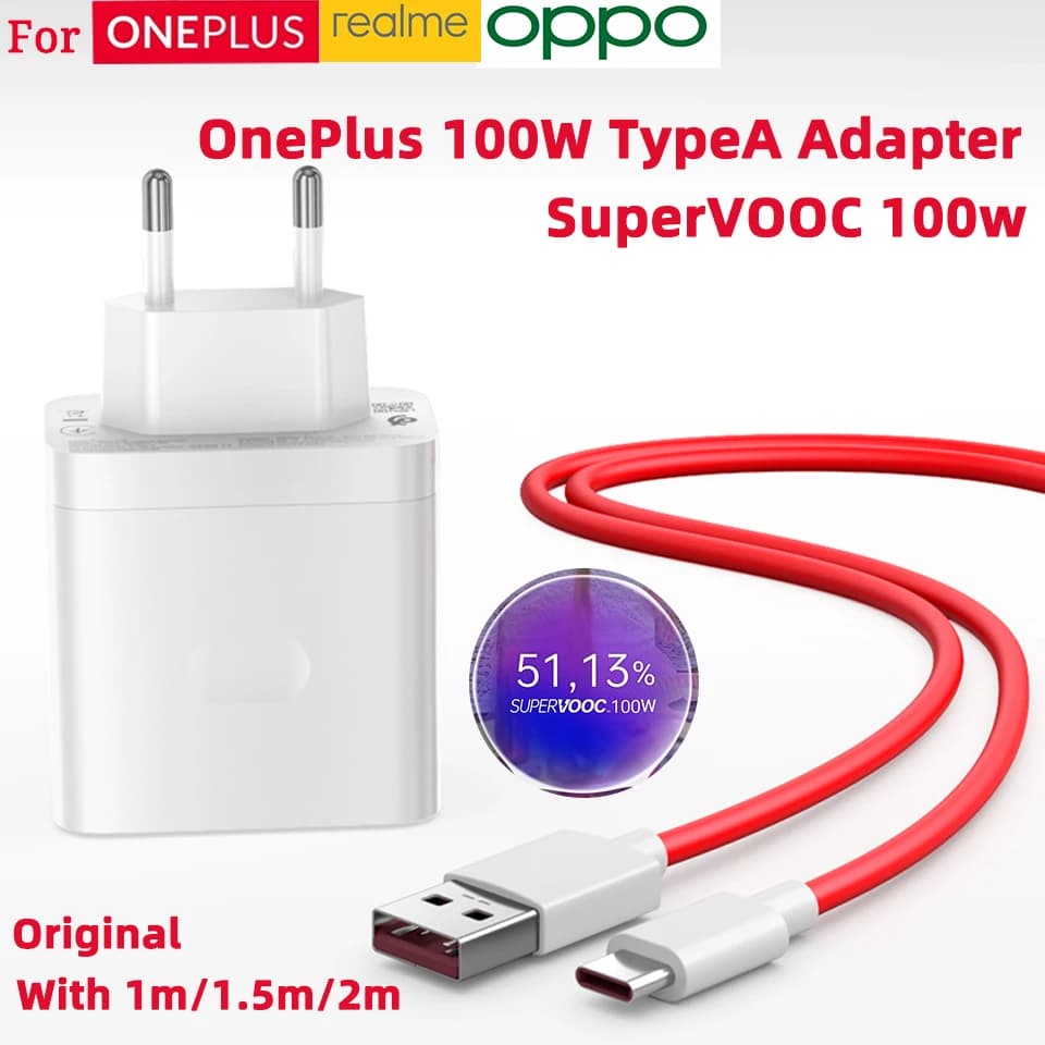 Original Oneplus 100W SuperVOOC USB Charger Adapter 80W 65W Fast Charging One Plus 13 13S 12 11 10 Nord 5 4 9 For OPPO Realme