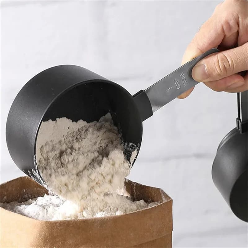 4/8PCS/Set Plastic Multi Purpose Measuring Cup Measuring Spoon Stainless Steel Handle With Graduated Measuring Baking Tools - 3