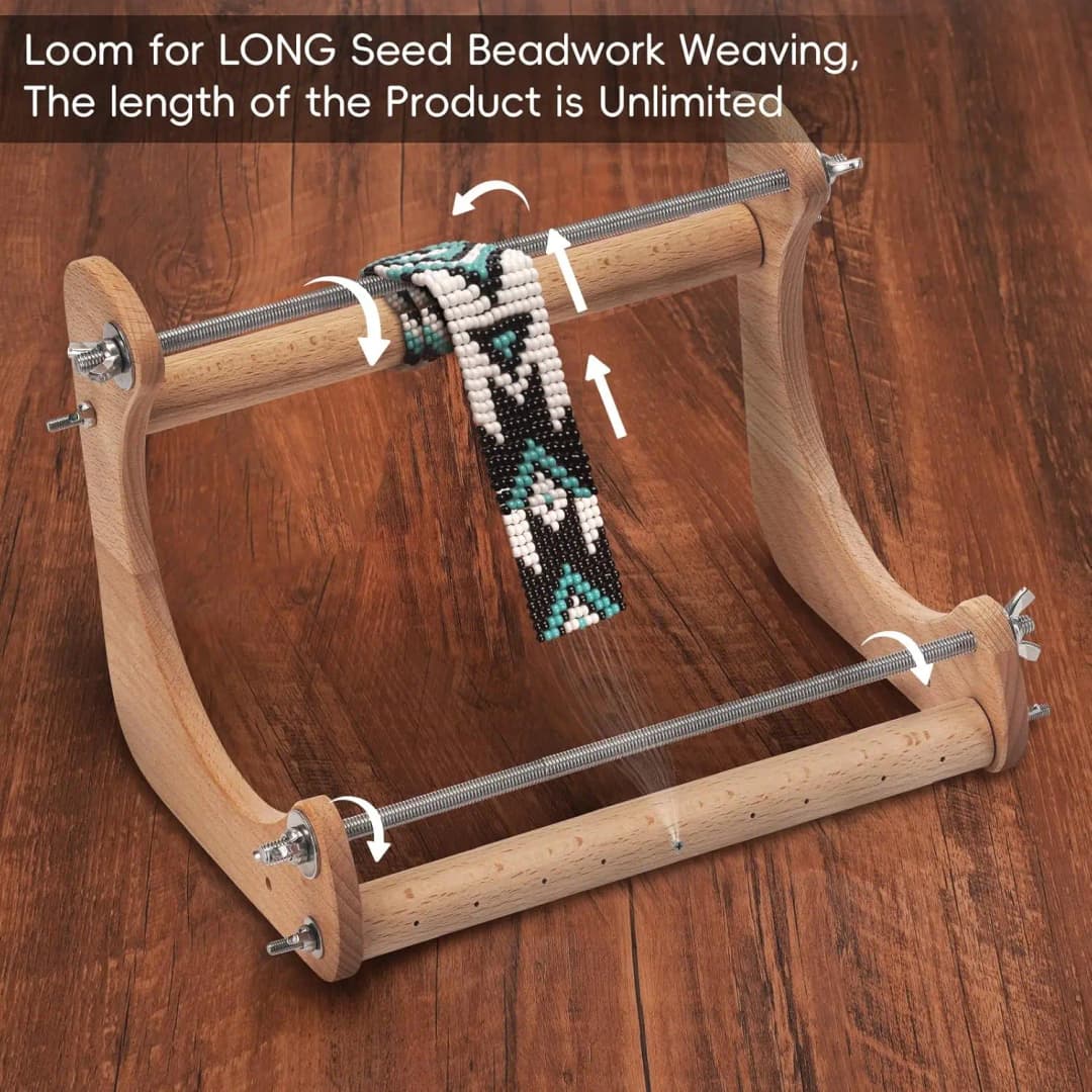 Wood Loom Beading Supplies Bead Loom Kit Weaving Beading Loom for Jewelry Bracelet DIY Knitting Handmade Beads Knitting Tool - 3