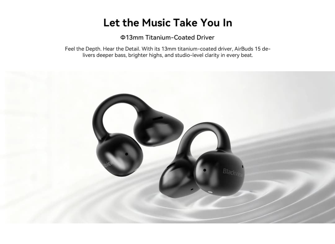 Blackview Airbuds 15 Headset In-Ear Wireless Touch Screen Headphones Sports Air Conduction Bass Earphones Bluetooth headsets - 6