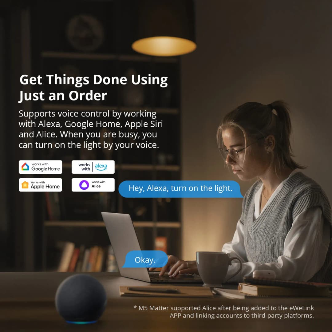 سونوف M5 مفتاح حائط ذكي Matter نوع 80/86 مفتاح زر ضغط 1/2/3 عصابة إطار يعمل مع أليكسا جوجل أبل هوم أليس - 5