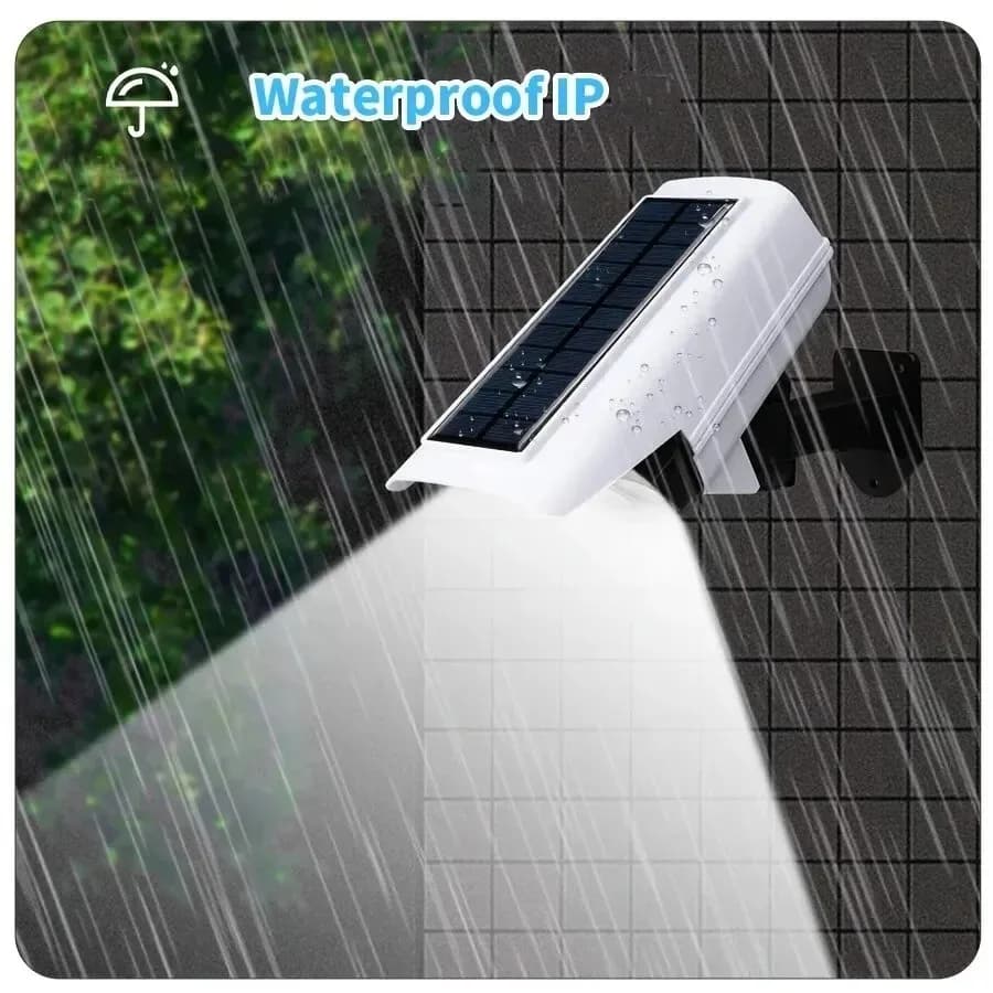 Outdoor Motion Sensor Solar Lights 77 LED FloodLight Waterproof Wireless Dummy Decoy Fake Security Camera for Porch Garden Patio - 5