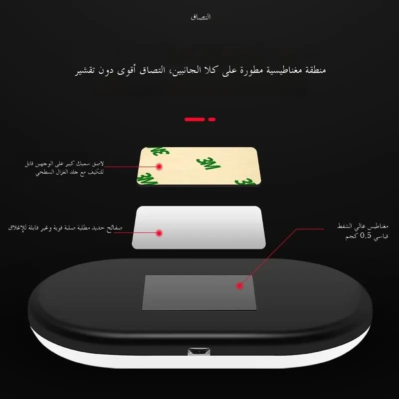 إضاءة سقف السيارة إضاءة داخلية إضاءة سقف مغناطيسية إضاءة جو إضاءة قراءة خزانة إضاءة غرفة النوم شحن USB لاسلكي - 4