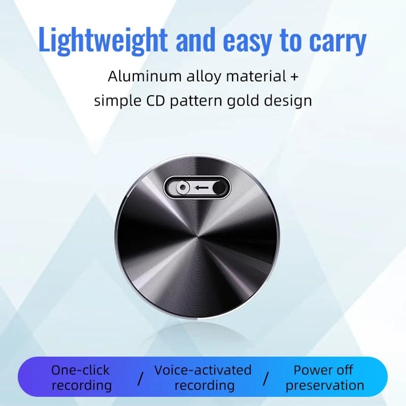 مسجل صوتي صغير يعمل بالتنشيط الصوتي مع مغناطيس مدمج، جهاز تسجيل صوتي رقمي، دكتافون STTWUNAKE - 3